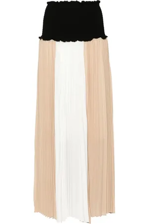 Twin-Set Vestido midi plisado con diseño color block