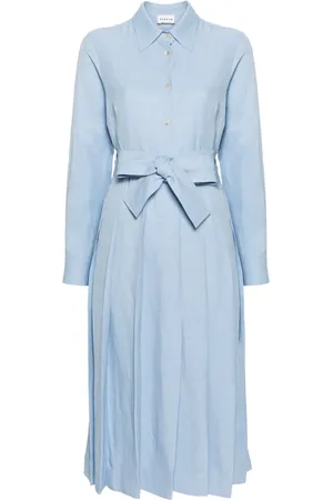 P.A.R.O.S.H. Vestido camisero plisado manga larga