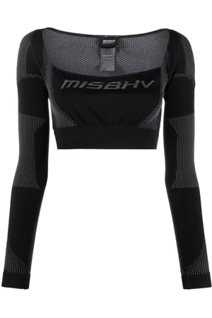 MISBHV Top corto con logo en jacquard