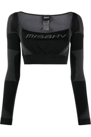 MISBHV Top corto con logo en jacquard