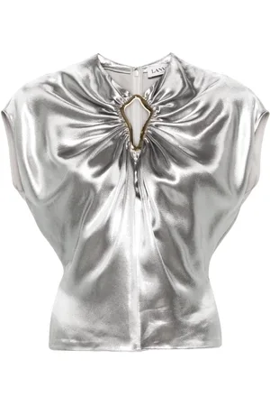 Lanvin Top sin mangas con efecto lamé