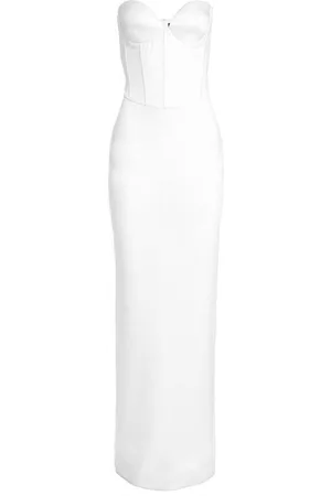 Retrofete Vestido largo Luna con diseño strapless