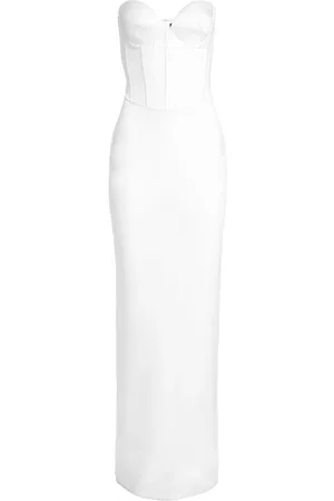 Retrofete Vestido largo Luna con diseño strapless