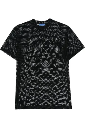 MUGLER Playera con estampado de estrella afelpado