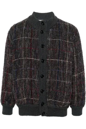 Missoni Cárdigan con motivo de cuadros y ribete de canalé 1980