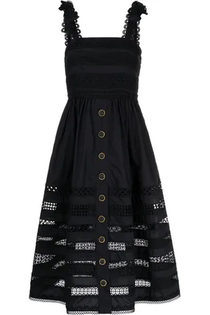 Cara Cara Vestido midi Nidhi con ribete de encaje