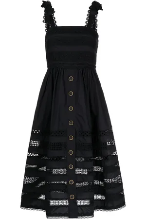 Cara Cara Vestido midi Nidhi con ribete de encaje