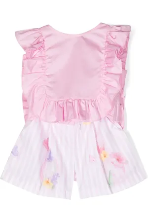 Lapin House Set de shorts con ribete de volantes