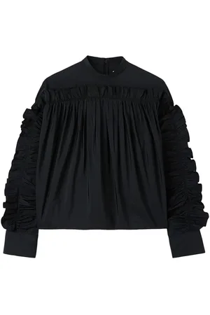 Jil Sander Sudadera con cuello redondo y detalles de volantes