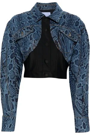 MUGLER Chamarra de mezclilla con paneles