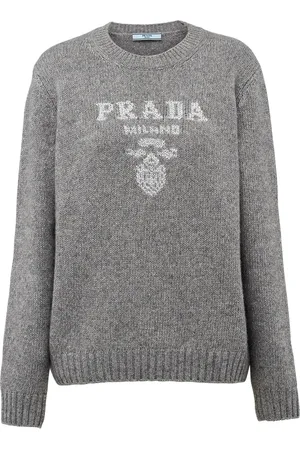 Prada Suéter de cachemira con logo en intarsia