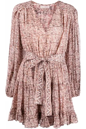 ULLA JOHNSON Vestido corto de seda con estampado floral