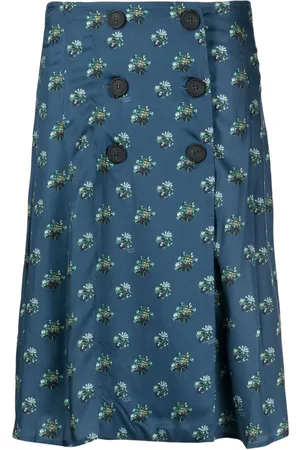 Maison Kitsuné Falda cruzada con estampado floral