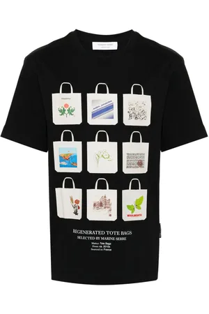 Marine Serre Playera con estampado Tote Bags