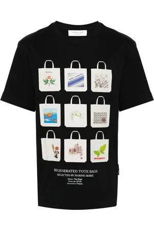 Marine Serre Playera con estampado Tote Bags