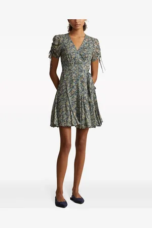 Ralph Lauren Vestido con estampado floral y cuello en V
