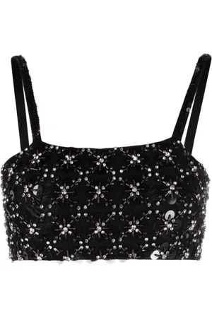 P.A.R.O.S.H. Top corto con detalles de strass