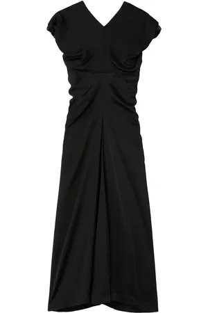 Jil Sander Vestido de fiesta satinado con detalle fruncido