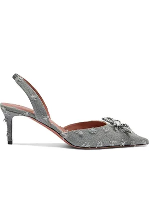 Amina Muaddi Zapatillas de mezclilla Rosie con tacón de 60mm