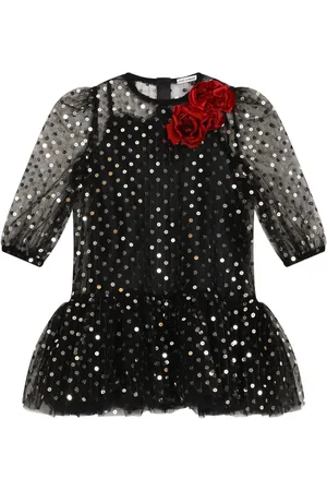 Dolce & Gabbana Vestido de tul con detalles de lentejuelas