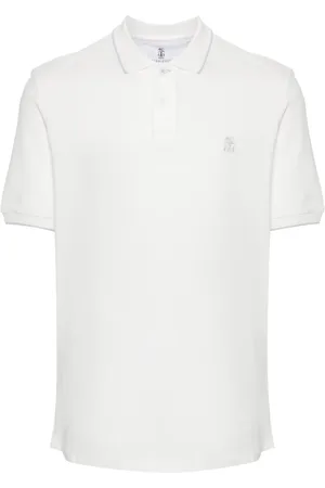 Brunello Cucinelli Playera tipo polo con logo bordado
