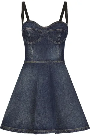 Dolce & Gabbana Vestido corto de mezclilla con escote en forma de corazón