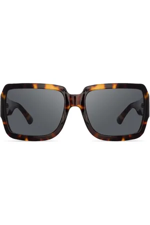 Linda Farrow Lentes de sol con armazón cuadrada estilo carey