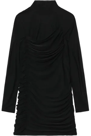 Helmut Lang Vestido corto manga larga con diseño fruncido