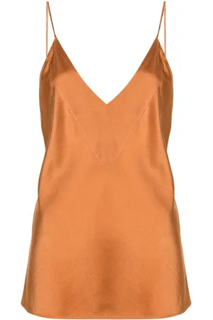 FORTE FORTE Top de seda satinado con cuello en V