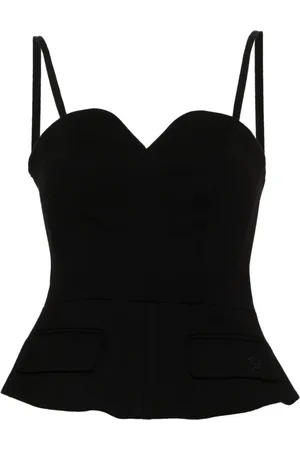 Karl Lagerfeld Top estilo corset con dobladillo acampanado