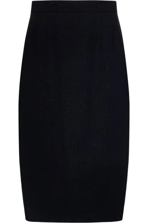 Dior Falda lápiz con motivo de rayas diplomáticas 1990
