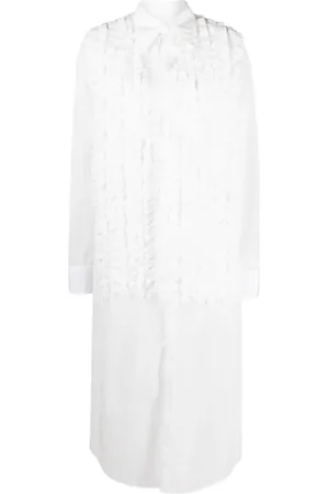 Christopher John Rogers Vestido camisero con volantes