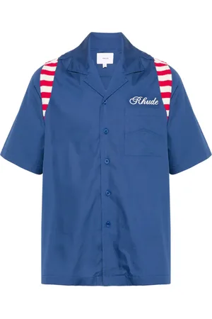 Rhude Camisa de popelina con paneles