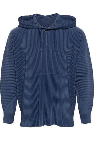 Issey Miyake Hoodie plisada con cordones