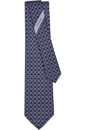 Salvatore Ferragamo Corbata de seda con ondas estampadas