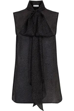 Nina Ricci Camisa de seda con estampado de lunares
