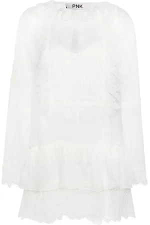 PNK Vestido corto con paneles de encaje