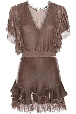 PNK Vestido corto con ribete deshilachado
