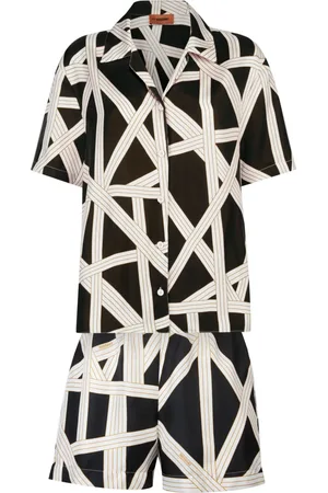 Missoni Set de pijama de seda con estampado gráfico