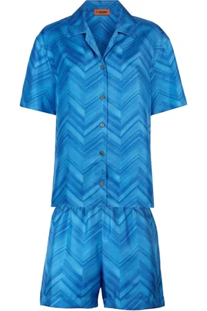 Missoni Pijama de seda con motivo en zigzag