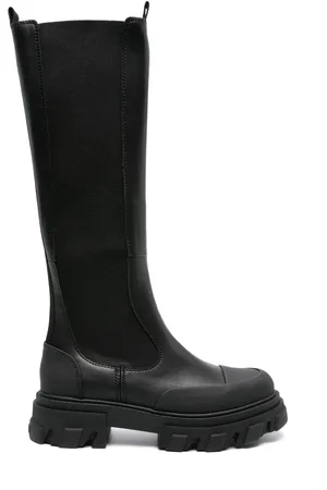 Ganni Botas altas Chelsea con suela gruesa