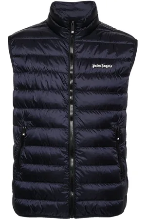 Palm Angels Chaleco capitonado con logo bordado