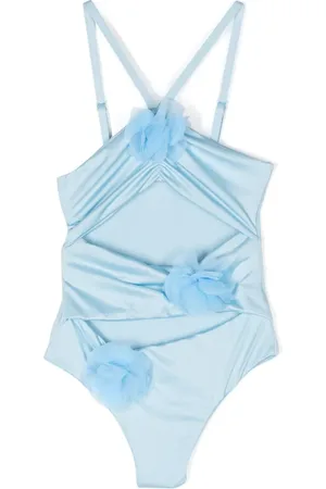 MONNALISA Traje de baño con aplique floral y abertura