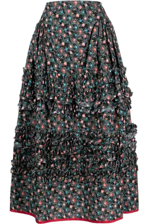 Molly Goddard Falda midi con estampado floral