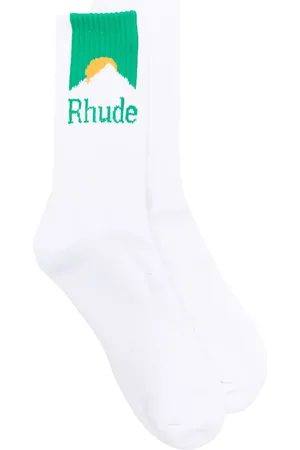 Rhude Calcetines tejidos con logo en intarsia Mountain