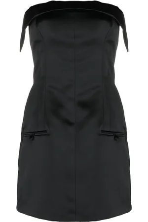 Serafini Vestido corto satinado con diseño strapless