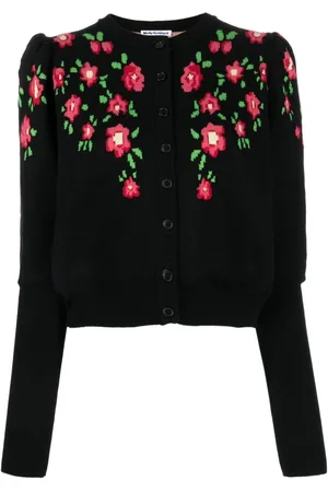 Molly Goddard Cárdigan con motivo floral en intarsia