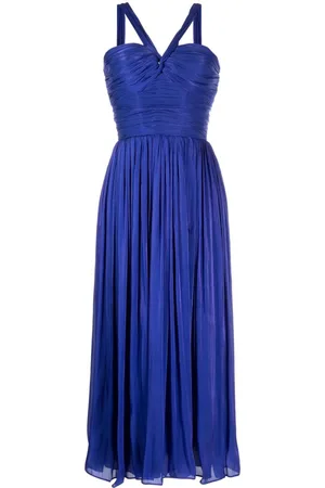 Costarellos Vestido plisado con cuello halter