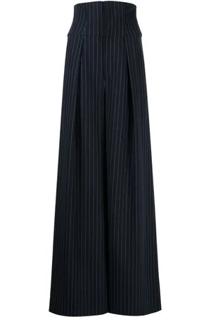 Cynthia Rowley Pantalones anchos con motivo de rayas diplomáticas