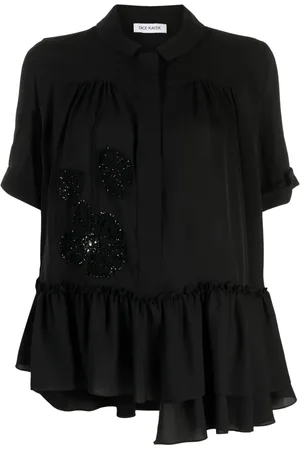 DICE KAYEK Camisa de seda con bordado floral